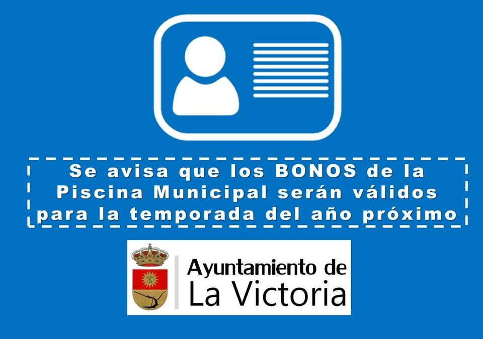 Aviso: Bonos Piscina Municipal 1